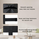 Axooms Black Square Tissue Box Cover, PU Leather Tissue Box Holder with Bottom Velcro Strap, Modern Tissue Organizer for Bathroom, Car, Hotel, Office (5.25 x 5.25 x 5 in)