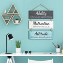 Axooms Wooden Wall Hanging Signs - Rustic Office Wall Decor, Motivational Wall Plaques with Inspirational Quotes for Wall, Bathroom & Home Decor (Fresh, Set of 3)