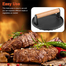 Axooms Cast Iron Grill Press, Heavy Duty Multi-Function - Meat, Sandwich & Bacon Press - Round Burger Maker for Kitchen