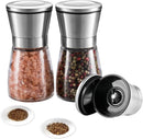 Axooms Salt & Pepper Grinder Set, Manual Refillable & Adjustable Pepper Mill, Professional Spice & Seed Grinder for Home, Kitchen & Outdoor Use (2-Pack)