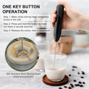 Coconut Electric Handheld Milk Frother with Stainless Steel Stand - Battery Operated Foam Maker & Mini Drink Mixer for Coffee, Frappe, Latte, Matcha & Hot Chocolate