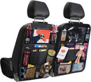 Axooms Car Back Seat Organizer with Touchscreen Tablet Holder, 9 Storage Pockets, Protective Kick Mat for Kids, Car Travel Accessories, 2-Pack