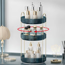 Axooms 360° Rotating Makeup Organizer for Bathroom Countertop, 3-Tier Cosmetic and Perfume Storage Shelf, Gold