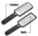 Axooms Stainless Steel Foot File & Callus Remover, Pedicure Foot Scrubbing Tools, 3-Piece Pack, Black