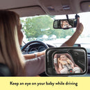 Axooms Back Seat Safest Frame Shatterproof Baby Mirror for Car Rear View Baby Car Seat Mirror to See Rear Facing Infants and Babies Baby Car Mirror Backseat Mirror for Baby - Ensure Travel Safety
