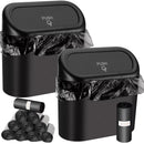 Axooms Car Trash Can, Small Car Garbage Bin with Lid and 30 Trash Bags, Organizer Container for Car, Office, Bedroom, and Home