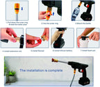 Axooms 48V High Pressure Water Sprayer 2 Batteries - Car Washing Machine, 5M Range, Cordless Portable Electric High Pressure Washer Gun, Used for Floor Cleaning and Garden Watering (2 Batteries)