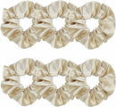 Axooms 6-Piece Satin Silk Scrunchie Set, Soft Ponytail Holders for Women and Girls, 4.3-Inch Pink Hair Ties