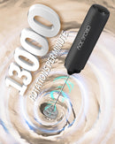 CIRCLE JOY Rechargeable Milk Frother Handheld with Stand, Dual Spring Whisk Head Electric Coffee Frother Foam Maker, Portable Drink Mixer for Cappuccino, Latte, Matcha, Black