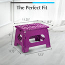 Handy Laundry Folding Step Stool 9 Inch, Black, Non-Slip Holds 300 lbs | 9 Inch, Black, Foldable Collapsible Step Stool, Non-Slip, Holds 300 lbs, Kitchen Bathroom Bedroom, Adults