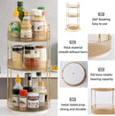 Axooms 360° Rotating Makeup Organizer for Bathroom Countertop, 3-Tier Cosmetic and Perfume Storage Shelf, Gold