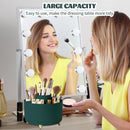 Axooms 360° Rotating Makeup Organizer, 5-Compartment Makeup Brush Holder for Bedroom and Bathroom Vanities, Office Stationery Storage and Desktop Pen Holder, Black