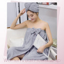 Axooms Women’s Microfiber Hair and Body Towel Wrap, Adjustable and Super Absorbent, Gray
