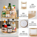 Axooms 360° Rotating Makeup Organizer for Bathroom Countertop, 3-Tier Cosmetic and Perfume Storage Shelf, Gold