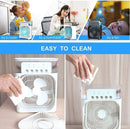 Axooms 4000mAh Double-Ended Spray Fan, Cool Air, 3 New Speeds 2025, USB-C Rechargeable with LED Light Cooler, Touch & Remote Control, 280ml Water Tank, Ice Fill (White)