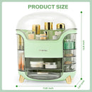 Axooms Makeup & Skincare Storage Organizer with Drawers and Waterproof, Dustproof Cover for Bedroom, Bathroom & Countertop, Green