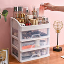Axooms Makeup and Cosmetics Organizer with 3 Drawers, Bathroom Vanity Storage for Brushes, Lotion, Lipstick and Jewelry, White