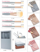 Axooms Mini Travel Makeup Brush Set for Women with Case & Mirror, 5 Pieces, Apricot