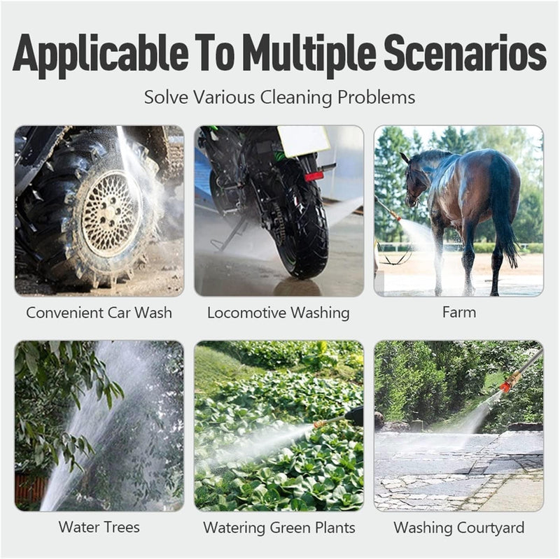 Axooms 48V High Pressure Water Sprayer 2 Batteries - Car Washing Machine, 5M Range, Cordless Portable Electric High Pressure Washer Gun, Used for Floor Cleaning and Garden Watering (2 Batteries)