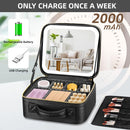 Axooms Travel Makeup Case with LED Mirror, 3 Light Modes, Adjustable Brightness and Removable Dividers