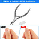 Axooms Professional Stainless-Steel Cuticle Nipper, Surgical-Grade Half-Jaw Nail and Dead Skin Trimmer with Double Spring