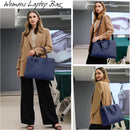 Axooms Women's 15.6-Inch Water-Resistant PU Leather Laptop Tote Bag for Work and Office