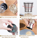 Axooms Salt & Pepper Grinder Set, Manual Refillable & Adjustable Pepper Mill, Professional Spice & Seed Grinder for Home, Kitchen & Outdoor Use (2-Pack)