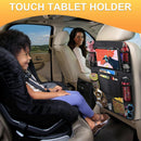 Axooms Car Back Seat Organizer with Touchscreen Tablet Holder, 9 Storage Pockets, Protective Kick Mat for Kids, Car Travel Accessories, 2-Pack