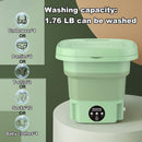 Axooms Small Automatic Portable Folding Washing Machine – Lightweight Mini Washer for Travel, Camping, Apartments & Underwear (Green)