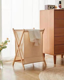 Axooms Bamboo Laundry Sorter Cart - Portable Foldable Clothes Hamper with Removable Liner Bag, X-Frame Design, Bamboo Laundry Organizer for Bathroom