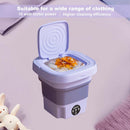 Axooms Foldable Washing Machine, Portable Mini Automatic Washing Machine, Lightweight Underwear Washer for Travel, Camping, Apartments and Laundry (Purple)