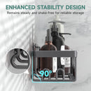 Veken Shower Caddy 6-Pack, Bathroom Organizers and Storage Shelves, Black | Advanced Rustproof Design, Large Capacity, No Drilling, Adhesive Rack with Soap Holder, Wall-Mounted Kitchen & Home Decor