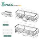 Veken Shower Caddy 6-Pack, Bathroom Organizers and Storage Shelves, Black | Advanced Rustproof Design, Large Capacity, No Drilling, Adhesive Rack with Soap Holder, Wall-Mounted Kitchen & Home Decor