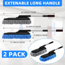 Axooms 2-Pack Microfiber Car Dusters, Scratch-Free Exterior Dusting Brushes with Extendable Handles for Interior and Exterior Cleaning (Blue Gray)