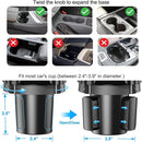 Axooms Universal 3-in-1 Car Cup Holder and Phone Mount, Expandable Base, Black