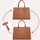Axooms Women's 15.6-Inch Water-Resistant PU Leather Laptop Tote Bag for Work and Office