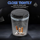 Axooms Car Ashtray with Lid, Stainless Steel Smokeless Portable Detachable Windproof Ashtray, Fits Car Cup Holders (Black)