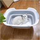 Axooms Foldable Multifunctional Plastic Bathtub for Pets, Collapsible, Gray