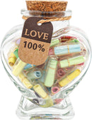 Axooms Message Capsules in a Glass Bottle, 50 Pieces Capsules Letters of Love, Capsule Letters for Boyfriend Girlfriend, Anniversary Engagement Valentine's Day Gift for Her and Him