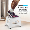 Handy Laundry Folding Step Stool 9 Inch, Black, Non-Slip Holds 300 lbs | 9 Inch, Black, Foldable Collapsible Step Stool, Non-Slip, Holds 300 lbs, Kitchen Bathroom Bedroom, Adults
