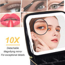 Axooms Travel Makeup Case with LED Mirror, 3 Light Modes, Adjustable Brightness and Removable Dividers