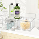 Axooms Stackable Makeup Storage Organizer, 4-Piece Clear Acrylic Storage Drawers with Handles for Vanity, Under-Sink, Kitchen Cabinets & Pantry