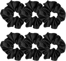 Axooms 6-Piece Satin Silk Scrunchie Set, Soft Ponytail Holders for Women and Girls, 4.3-Inch Pink Hair Ties