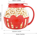 Axooms Microwave Popcorn Maker, Borosilicate Glass Microwave Popcorn Popper, Dishwasher Safe, Great for Gatherings, Parties and Picnics - Red