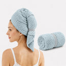 Axooms Microfibre Hair Towel, Super Absorbent Hair Towel Wrap with Elastic Straps for Women Adults, Soft Hair Turban Towel for Long Thick Curly Wet Hair, Cream White
