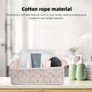 Axooms Storage Baskets, Handwoven Cotton Rope Boho Organizer Bins with Wooden Handles, Set of 2
