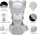 Axooms Multifunctional 9-in-1 Baby Carrier with Hip Seat, Newborn to Toddler