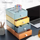 Axooms Stackable Plastic Storage Drawers, Multicolor Desktop Drawer Organizer for Cosmetics, Makeup and Jewelry