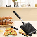 Axooms Sandwich Maker, Grilled Sandwich & Panini Maker with Non-Stick Plates, Stovetop Toasted Sandwich Maker Flippable Aluminum Pan for Home Kitchen, 5.9 Inch Length × 14.2 Inch Height