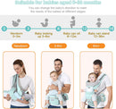 Axooms Multifunctional 9-in-1 Baby Carrier with Hip Seat, Newborn to Toddler